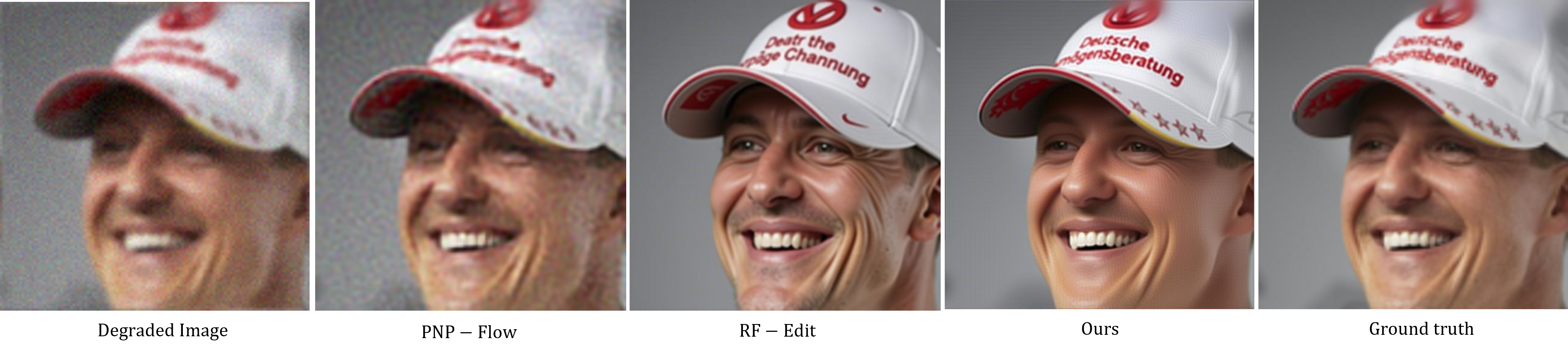 Deblurring: comparison between FlowSteer and baselines